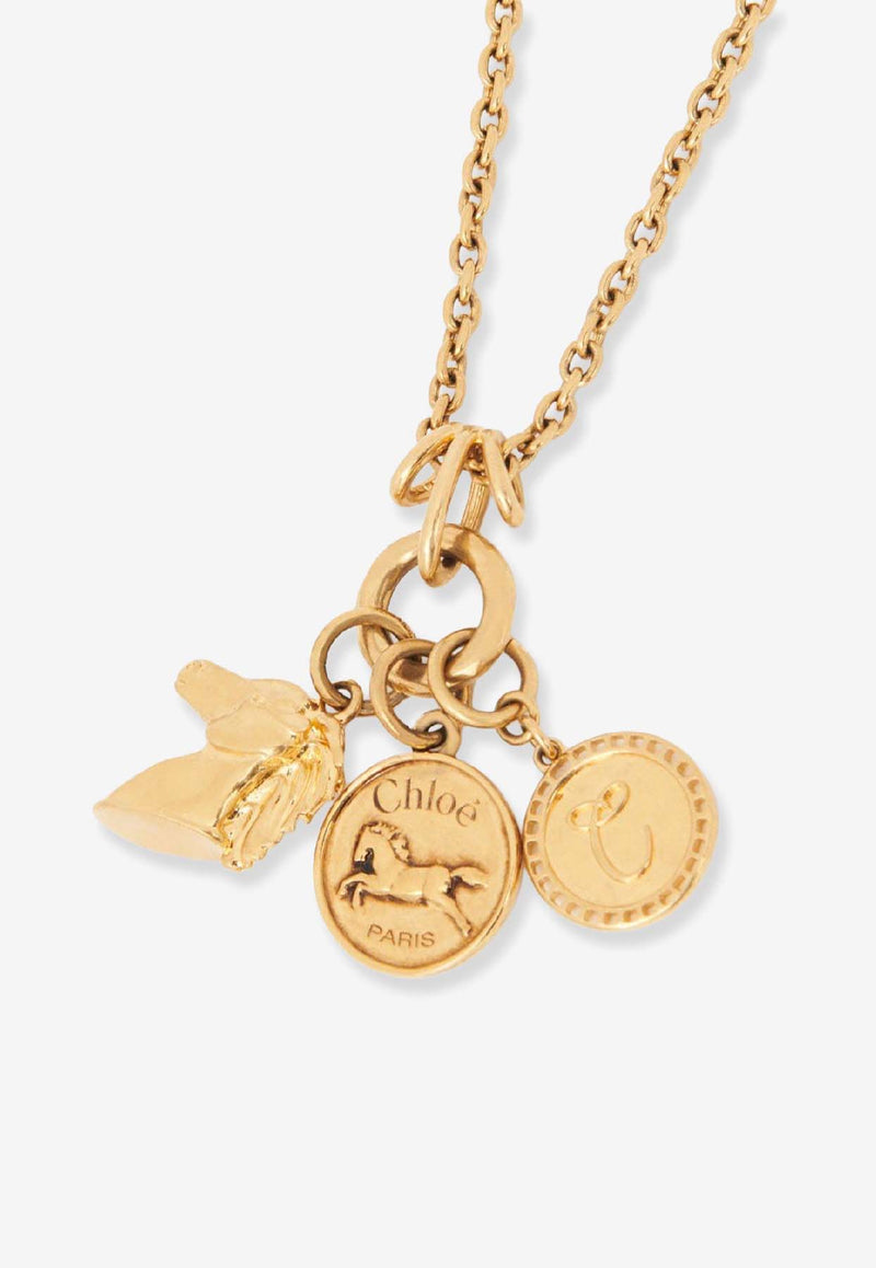 Chloé Charms Pendant Necklace Gold CH25AJN03CB79DC_Vintage Gold_41114659