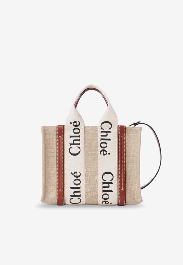 Chloé Small Woody Tote Bag Beige CHC22AS397I2690U_White - Brown 1_41114754