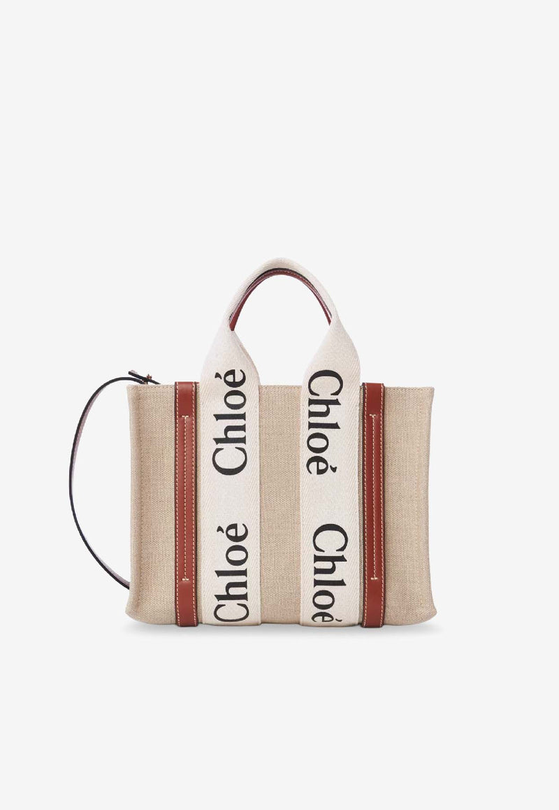 Chloé Small Woody Tote Bag Beige CHC22AS397I2690U_White - Brown 1_41114754