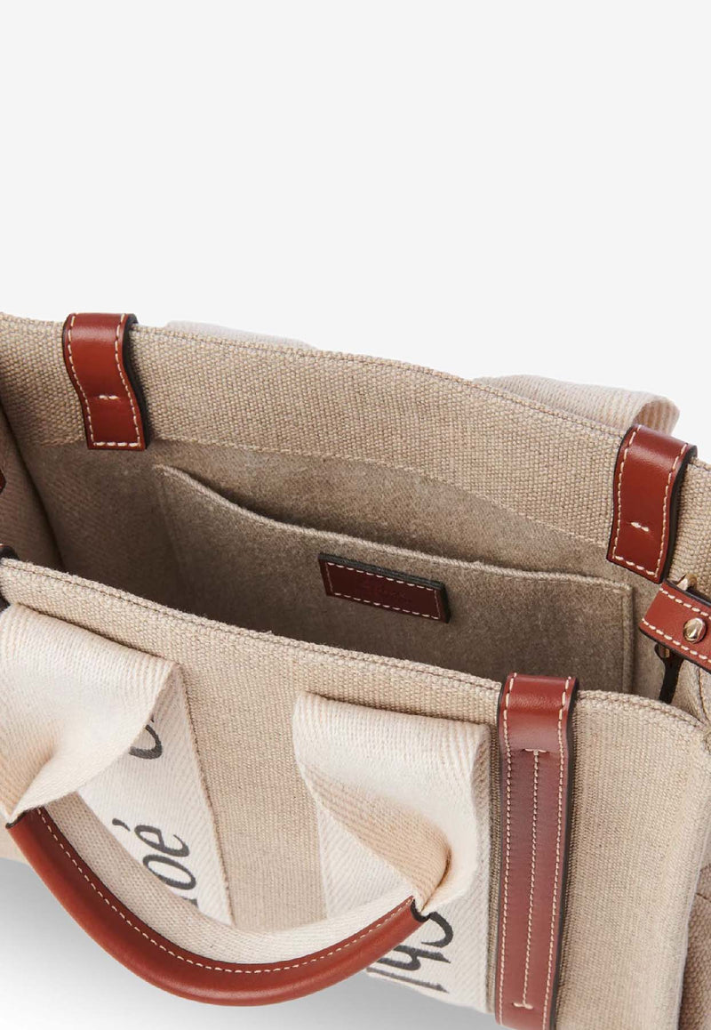 Chloé Small Woody Tote Bag Beige CHC22AS397I2690U_White - Brown 1_41114754