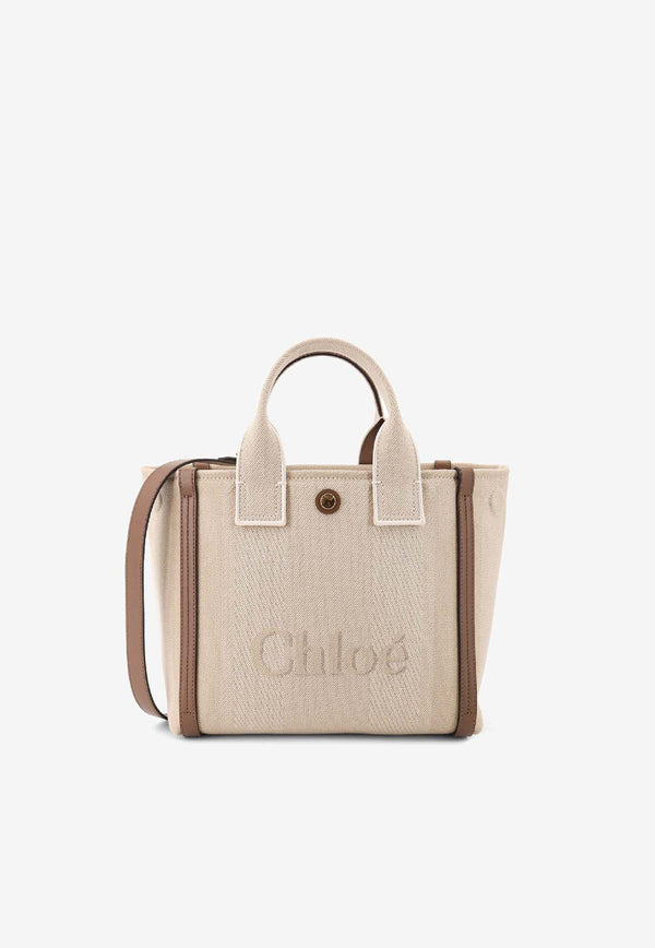 Chloé Small Carry Canvas Tote Bag Beige CHC25SS911O6523N_Vegetal Beige_41114871