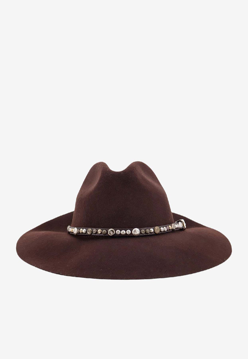 Golden Goose DB Embellished Fedora Hat Brown GUP01079P00067655429_CHICORY COFFEE_38331885