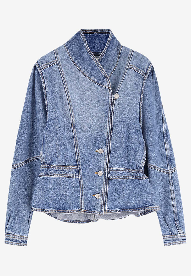 Isabel Marant Dolie Washed Denim Jacket Blue VE0614FAD1H02I30LU_Blue_41973263