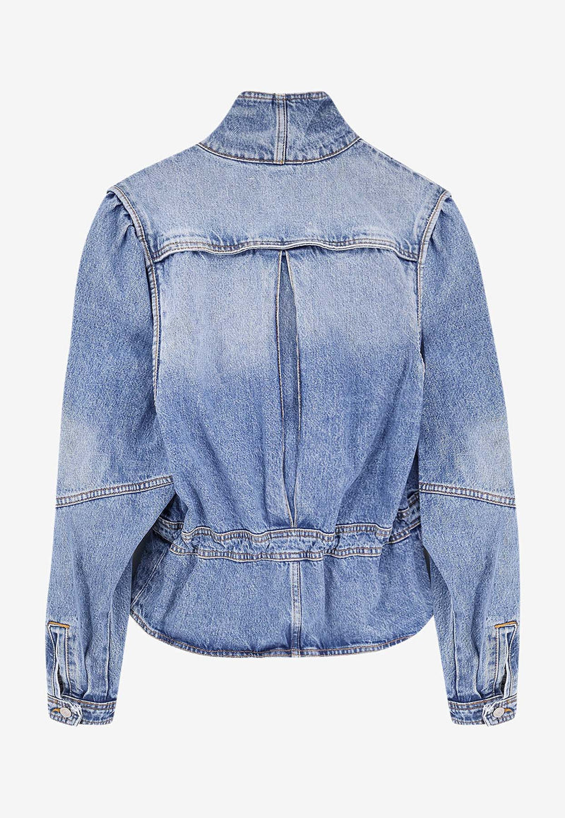 Isabel Marant Dolie Washed Denim Jacket Blue VE0614FAD1H02I30LU_Blue_41973263