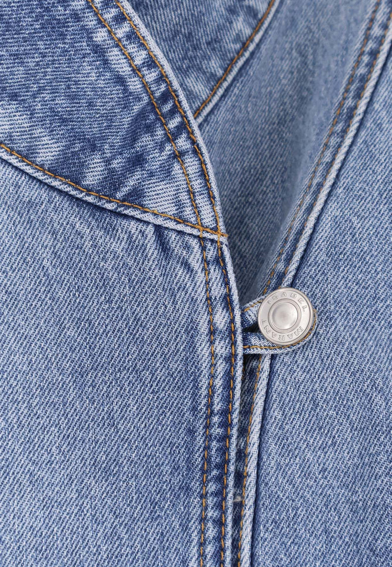 Isabel Marant Dolie Washed Denim Jacket Blue VE0614FAD1H02I30LU_Blue_41973263