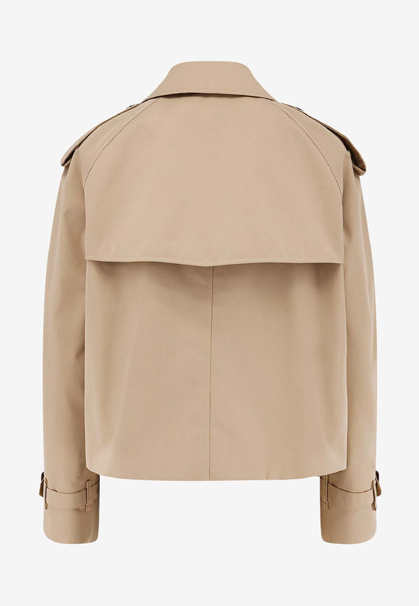Burberry Double-Breasted Cropped Jacket Beige 8115792A1366_HONEY_40017489