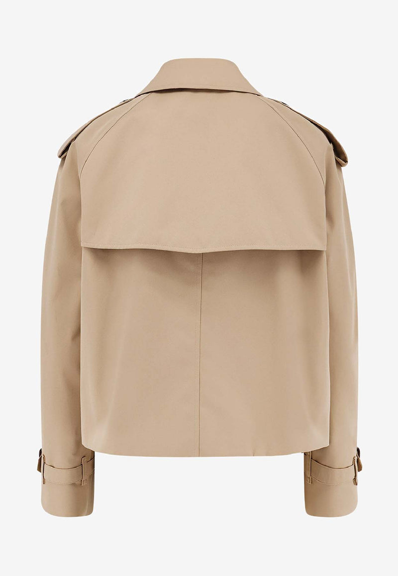Burberry Double-Breasted Cropped Jacket Beige 8115792A1366_HONEY_40017489