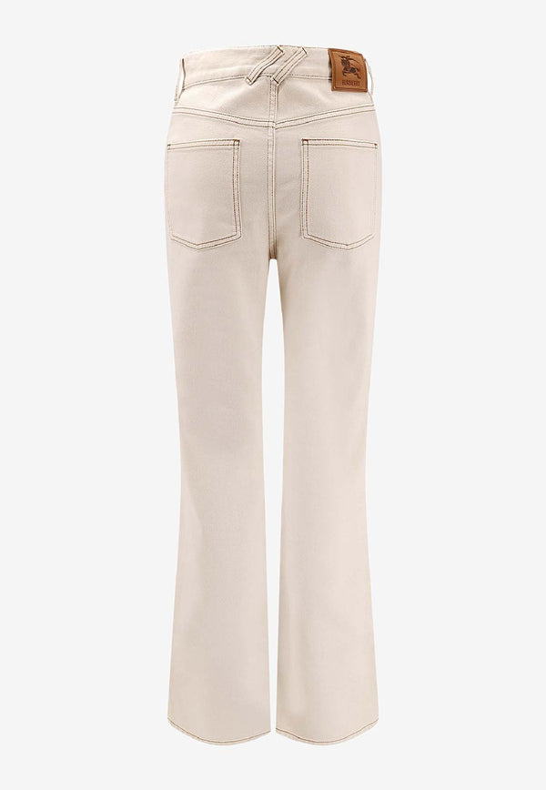 Burberry Logo Patch Straight-Leg Jeans Cream 8121237C3997_CERAMIC WHITE_40017534