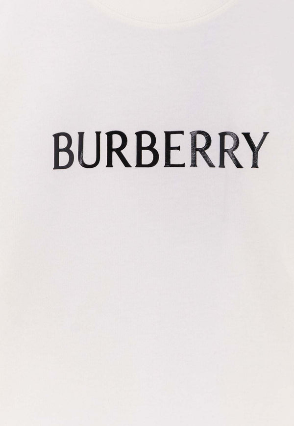 Burberry Logo Embroidered T-shirt White 8122389B7078_CHALK_40017441