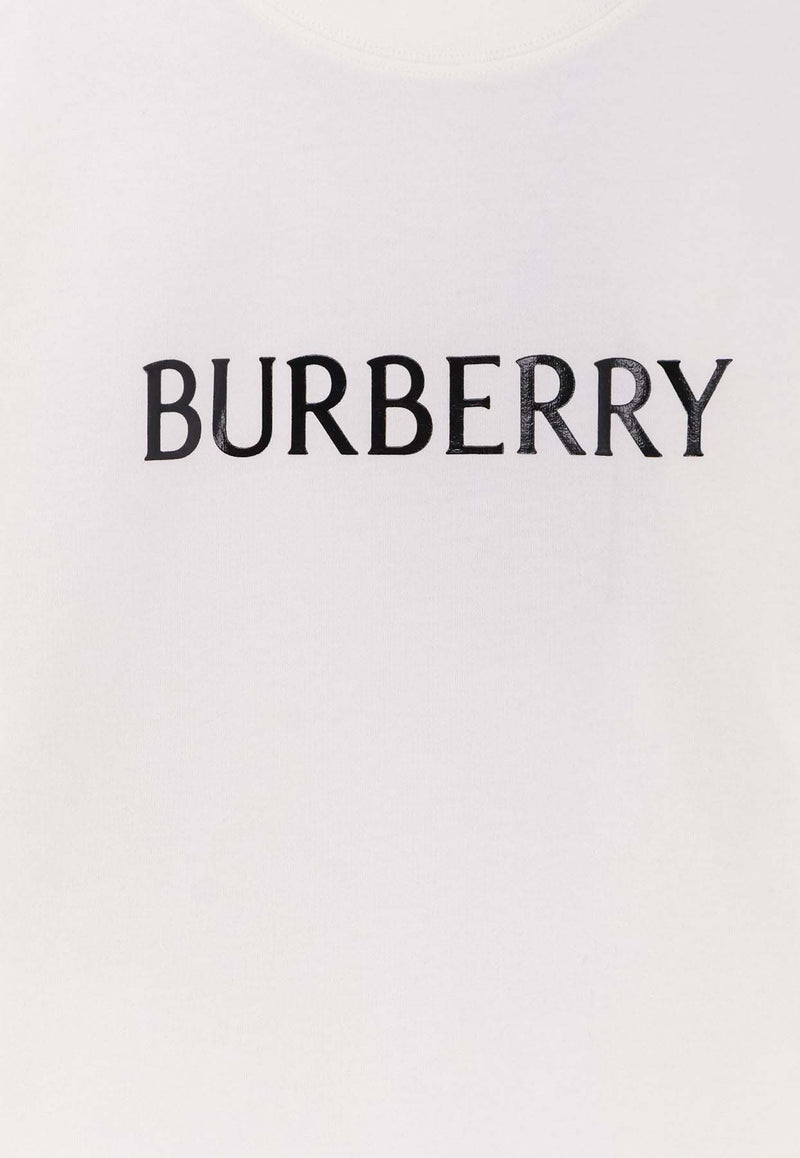 Burberry Logo Embroidered T-shirt White 8122389B7078_CHALK_40017441