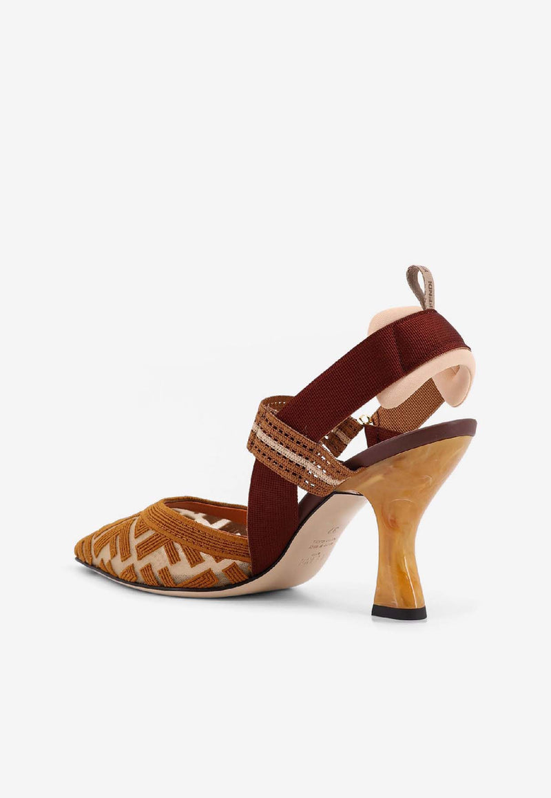 Fendi Colibri 55 Monogram Slingback Pumps Brown 8J8875AWCXF1V8T_NUDO RHUM_42821584