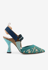 Fendi Colibri 55 Monogram Slingback Pumps Blue 8J8875AWCXF1V8V_NUDO DARK GIADA_42821610