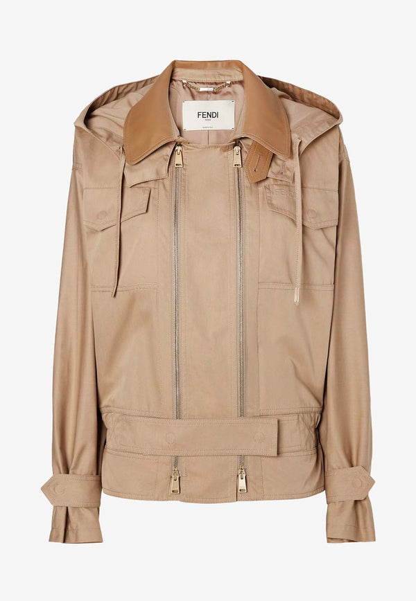 Fendi Zip-Up Bomber Jacket Beige FJ7677AJYJF0QE3_Orzo_42821638