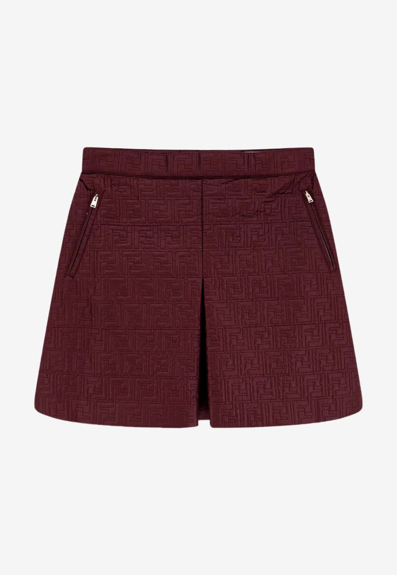 Fendi FF Logo Quilted Mini Skirt Plum FAB407AT9CF1UKF_PLUM 26_42821614
