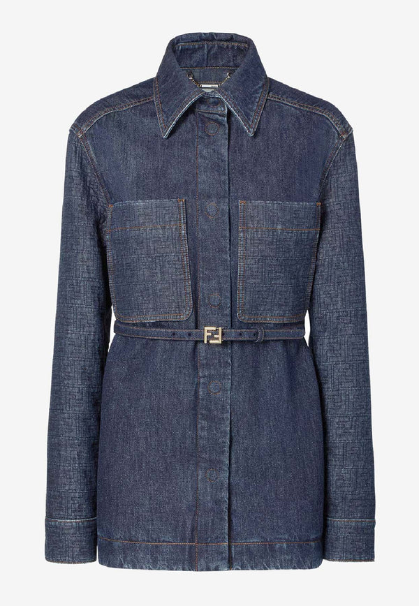Fendi Denim Buttoned Jacket Blue FLF677AW82F1UKI_BLUEBERRY-26_42821652