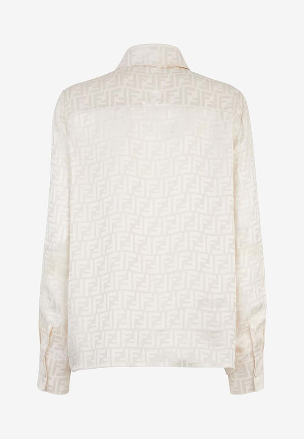 Fendi FF Jacquard Long-Sleeved Shirt White FS8140AJ0ZF1M2A_PENELOPE PANNA_42821580