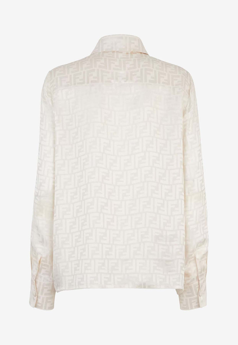 Fendi FF Jacquard Long-Sleeved Shirt White FS8140AJ0ZF1M2A_PENELOPE PANNA_42821580