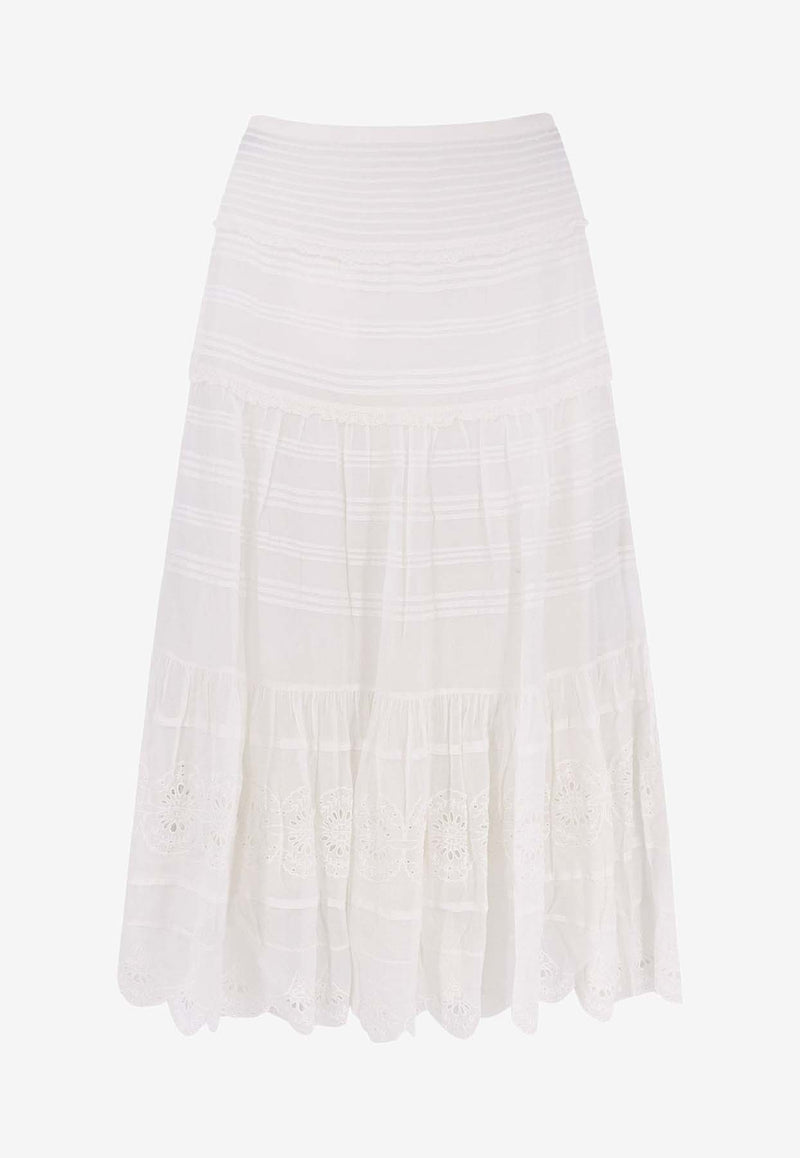 Isabel Marant Etoile Paoline Ruffled Midi Skirt White JU0446FAD1J05E20WH_White_41973196