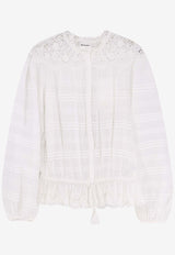 Isabel Marant Etoile Polly Embroidered Blouse White HT0767FAD1J05E20WH_White_41973215