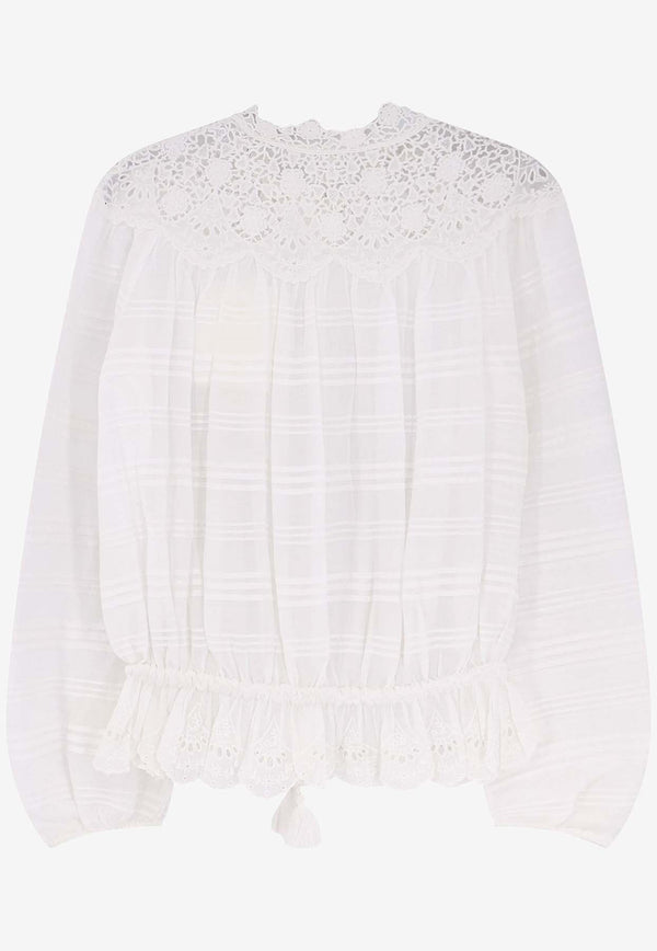 Isabel Marant Etoile Polly Embroidered Blouse White HT0767FAD1J05E20WH_White_41973215