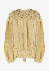 Isabel Marant Etoile Polly Embroidered Blouse Yellow HT0767FAD1J05E10LC_Light Ochre_41973274