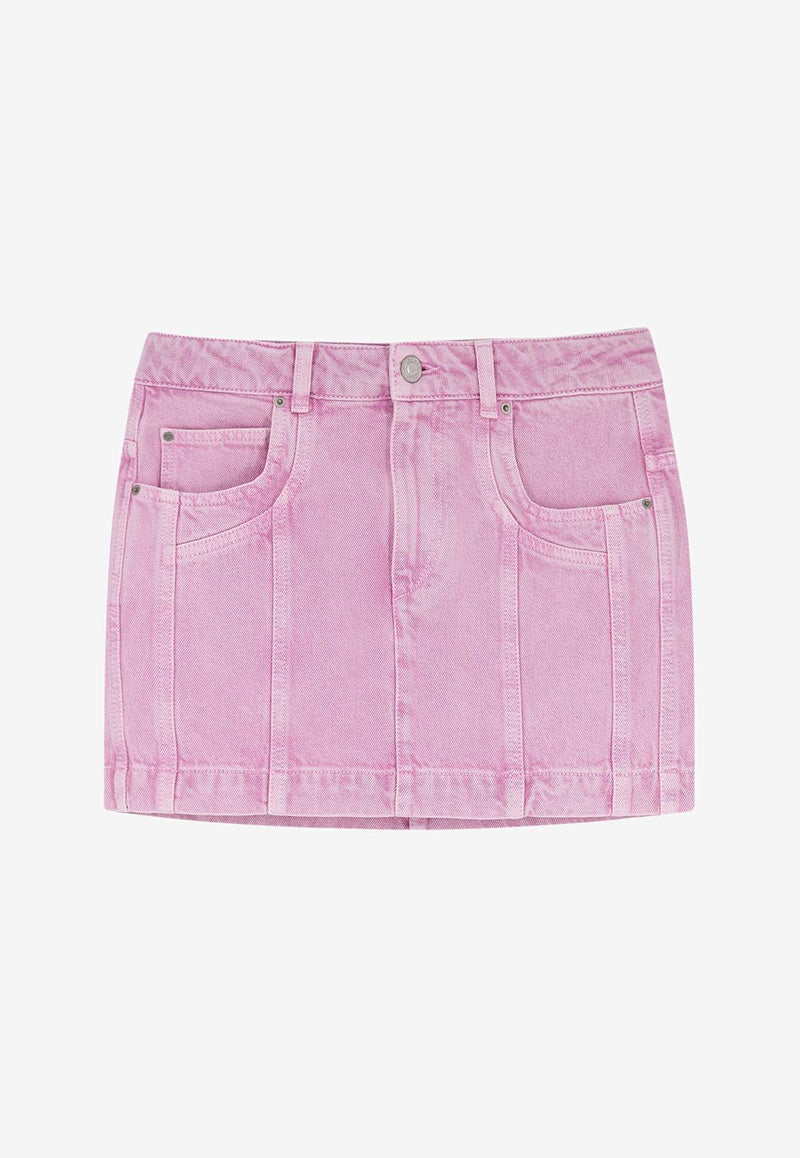 Isabel Marant Etoile Juana Denim Mini Skirt Pink JU0448FAD1H02E40PK_Pink_41973294