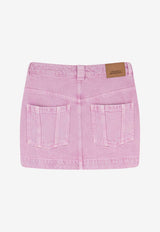 Isabel Marant Etoile Juana Denim Mini Skirt Pink JU0448FAD1H02E40PK_Pink_41973294