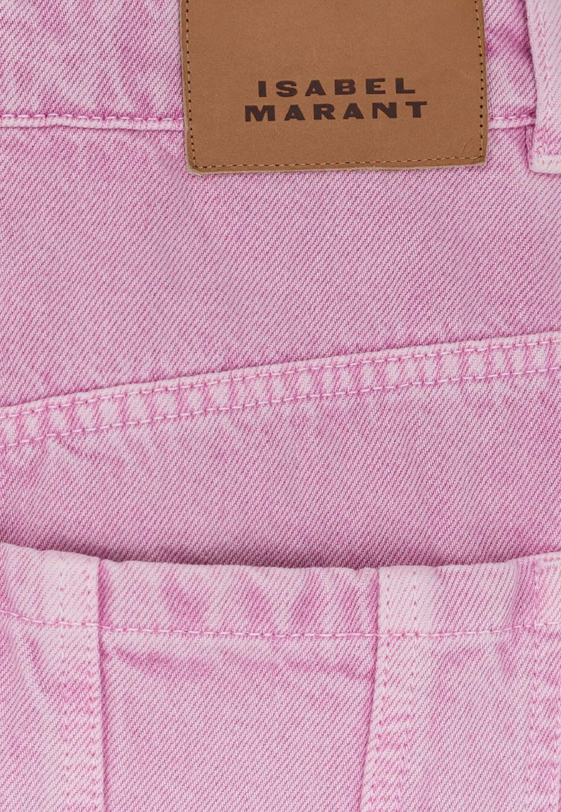 Isabel Marant Etoile Juana Denim Mini Skirt Pink JU0448FAD1H02E40PK_Pink_41973294