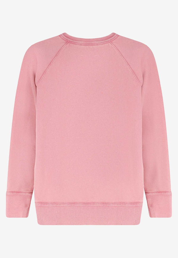 Isabel Marant Etoile Logo Print Crewneck Sweatshirt Pink SW0160FAD1M04EBGBY_BubblegumBurgundy_41973216