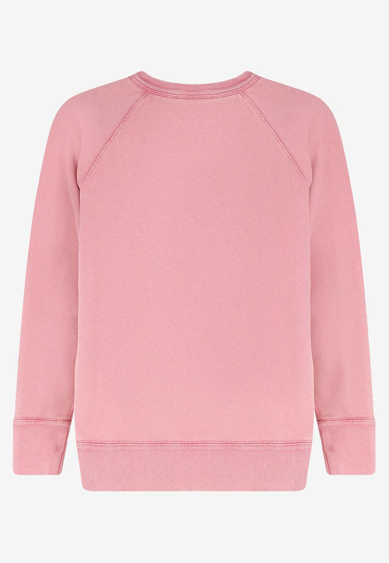 Isabel Marant Etoile Logo Print Crewneck Sweatshirt Pink SW0160FAD1M04EBGBY_BubblegumBurgundy_41973216