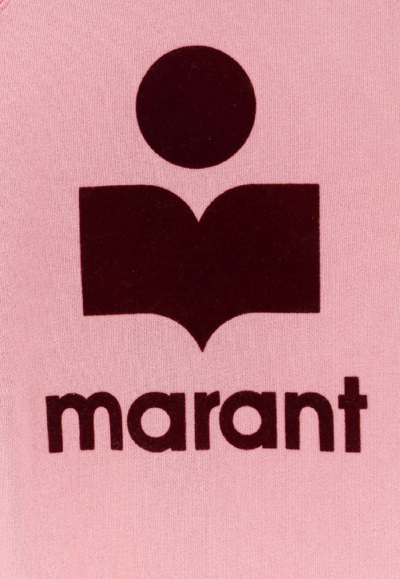 Isabel Marant Etoile Logo Print Crewneck Sweatshirt Pink SW0160FAD1M04EBGBY_BubblegumBurgundy_41973216