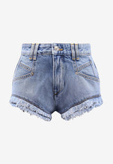 Isabel Marant Eneidala Mini Denim Shorts Blue SH0283FAD1H02I30LU_Blue_41973187