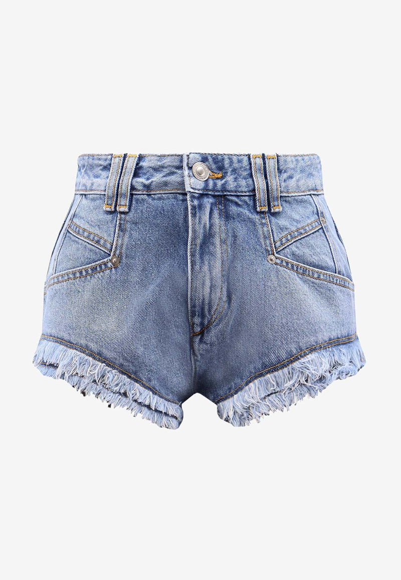 Isabel Marant Eneidala Mini Denim Shorts Blue SH0283FAD1H02I30LU_Blue_41973187