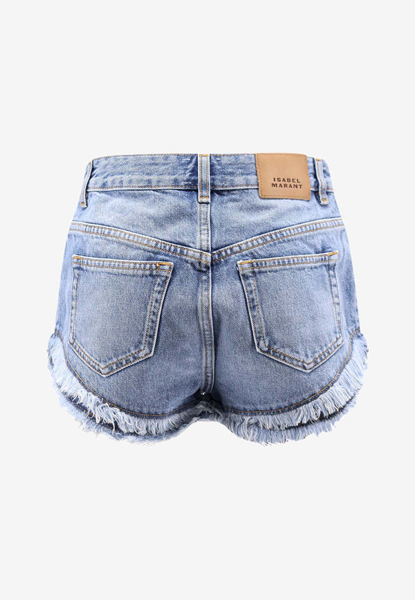 Isabel Marant Eneidala Mini Denim Shorts Blue SH0283FAD1H02I30LU_Blue_41973187