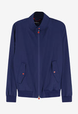 Kiton Ciro Paone Logo Embroidered Zip-Up Jacket Blue UBLM03K0741H13_Red_42176939