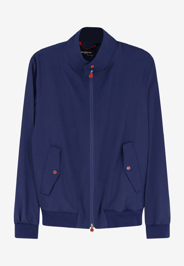 Kiton Ciro Paone Logo Embroidered Zip-Up Jacket Blue UBLM03K0741H13_Red_42176939
