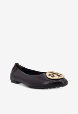 Tory Burch Logo-Plaque Leather Ballet Flats 147379_001_OneColor_29839118