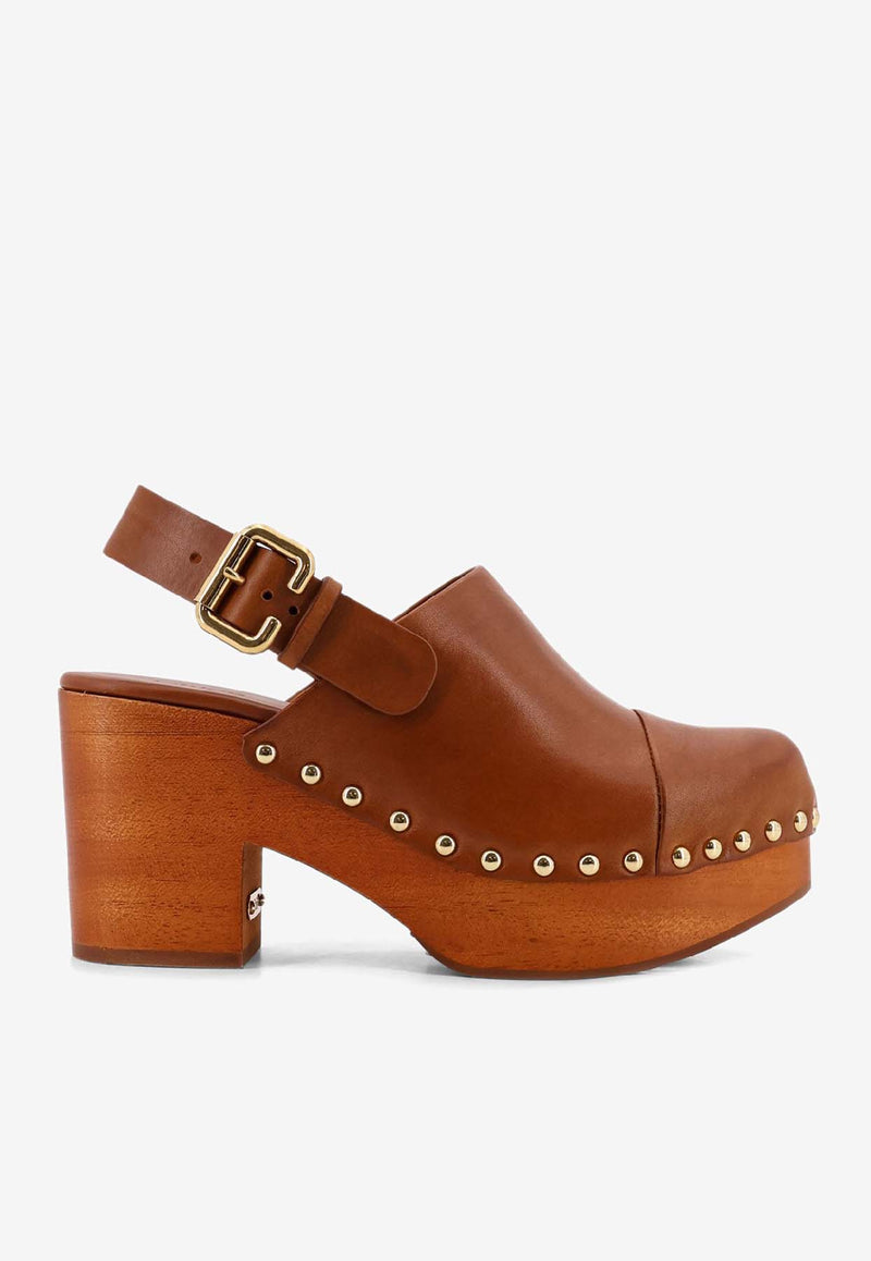 Chloé Jeannette 80 Wedge Clogs Brown CHC25U10VLT27T_Ginger Brown_41114770