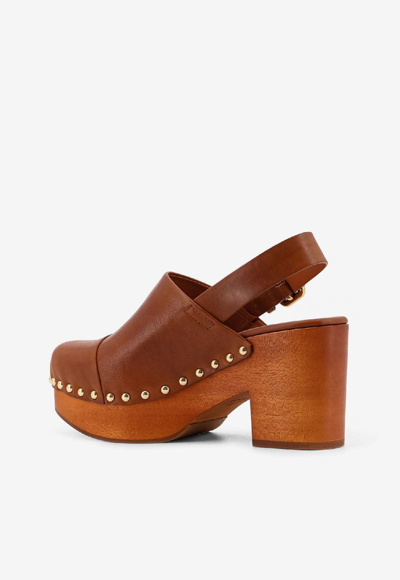 Chloé Jeannette 80 Wedge Clogs Brown CHC25U10VLT27T_Ginger Brown_41114770