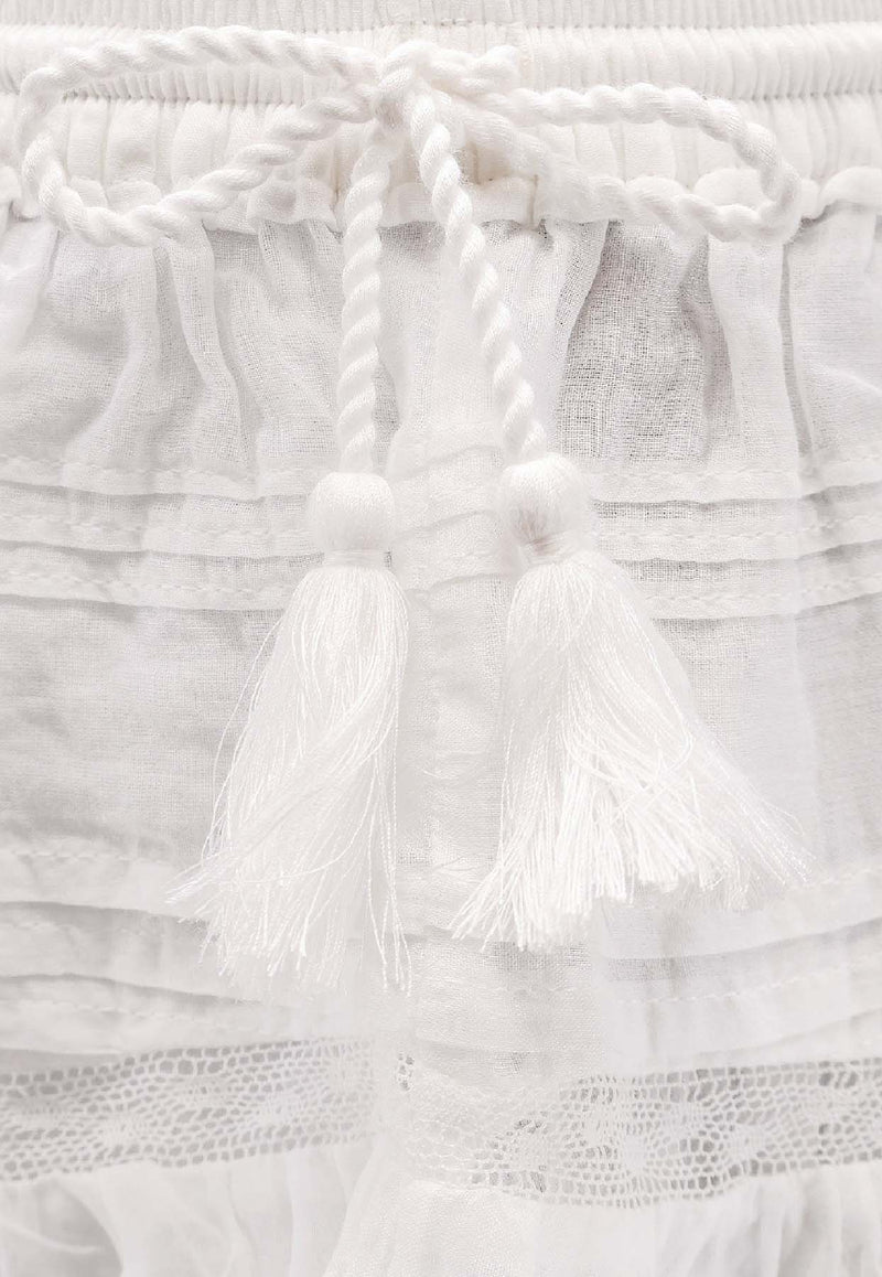 Isabel Marant Etoile Puria Ruffled Mini Skirt White SH0255FAD1J05E20WH_White_41973138