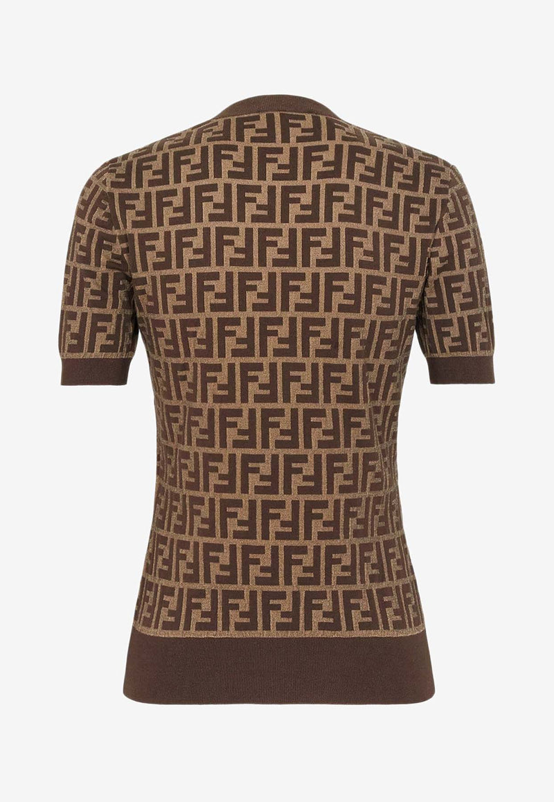 Fendi FF Jacquard Knit Top Brown FZXC72ASJTF0GGE_Tobacco_42821654