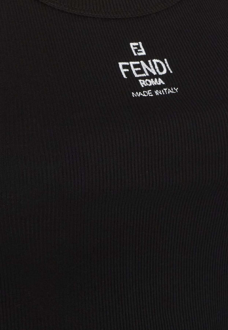 Fendi Logo Embroidered Tank Top Black FS7966ANQMF0GME_Black_42821649