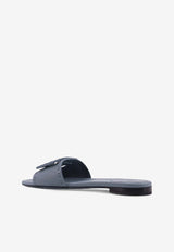 Fendi Baguette Leather Flat Sandals Blue 8R8136AQY2F1TZB_MERCURIO MERC MERC_42821627