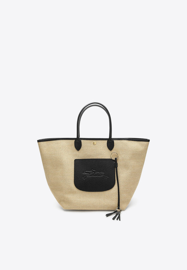 Longchamp Large Le Pliage Basket Tote Bag Black 10308HGK/R_LONG-001