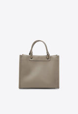 Longchamp Small Cabas Leather Top Handle Bag Gray 10309HGO/Q_LONG-266