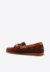 Valentino Palm Avenue Leather and Suede Loafers Brown 8Y2S0K85BTLDUJ_BARK BROWN ROASTED PECAN_42176802
