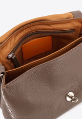 Zanellato Small Postina Leather Crossbody Bag Taupe 0680100040000SZ0183_GREY NOSTALGIA CANAGLIA_44130029