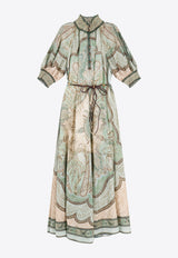 Zimmermann Wanderlust Billow Silk Midi Dress Multicolor 5581DRS262TPTM_Tapestry Teal Multi_44130543