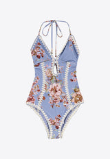 Zimmermann Awaken Crochet One-Piece Swimsuit Blue 5768WRS261CFLR_Chambray Floral_44130091