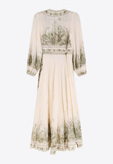 Zimmermann Wanderlust Printed Wrap Midi Dress Khaki 2456DRS262KHTL_Khaki Toile_44129936